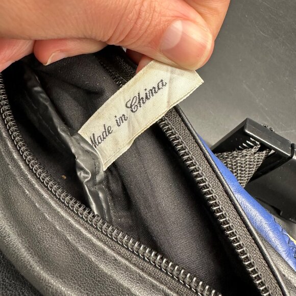 Vintage Leather Patchwork Fanny Pack Waist Bag Adjustable Strap Multi Color 90s - Picture 4 of 9